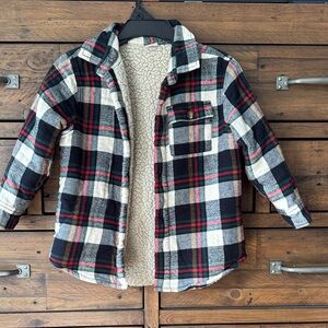 Toddler Sherpa-Lined Flannel Shirt Jacket